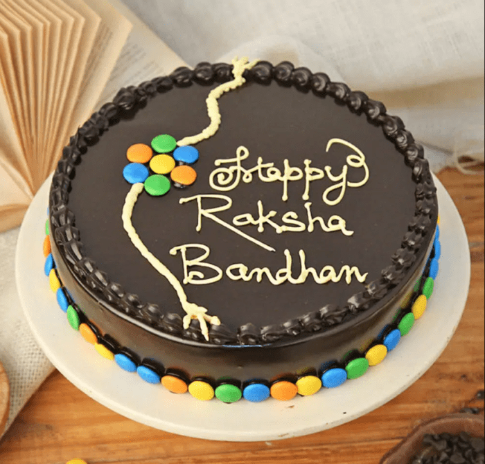 Chocolate Gems Cake Rakhi in Jamshedpur